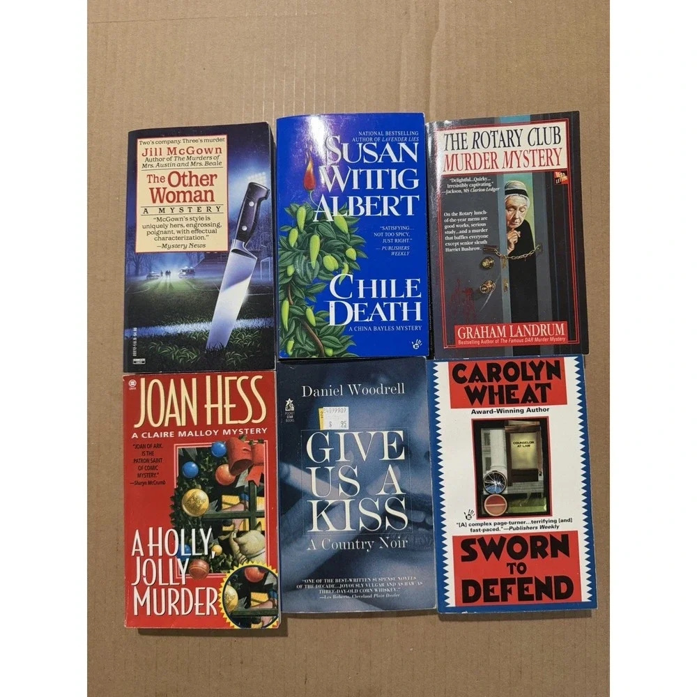 Lot of 10 random murder mystery novel paperback books, various‎ authors B60